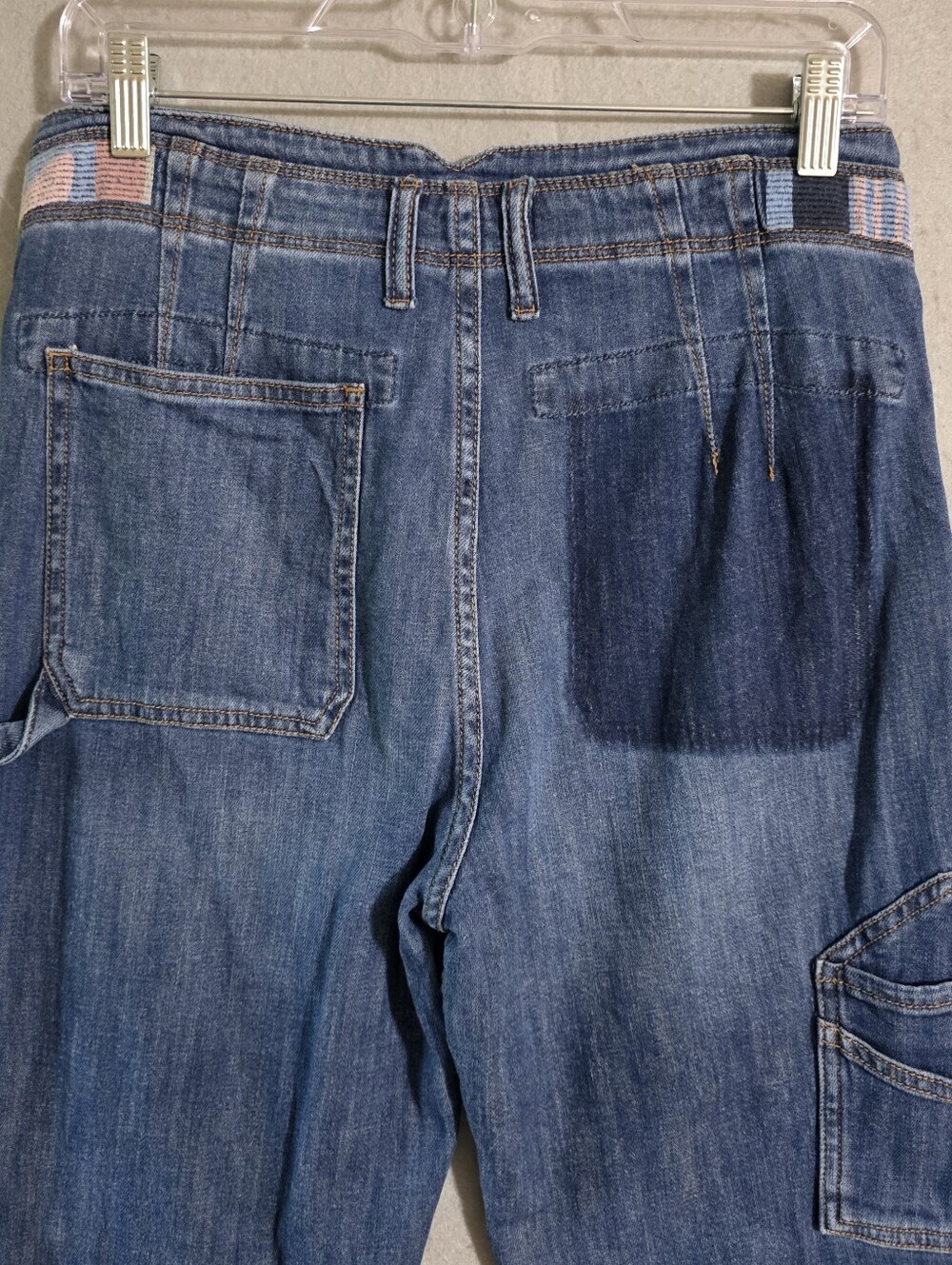 Pilcro And The Letterpress Anthropologie Patchwork Carpenter Jeans Size 28 - Picture 10 of 11